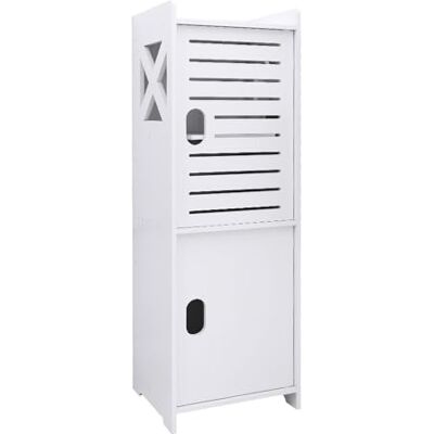 LANTUS Meuble de Rangement pour Toilettes, Placard, Étagère Réglable, Pieds Résistant à l’Eau, Petits Espaces, petite armoire de salle de bain pour salle de bain, salon,24 * 22 * 75cm-Blanc LANTUS Meuble de Rangement pour Toilettes, Placard, Étagère Réglable, Pieds Résistant à l’Eau, Petits Espaces, petite armoire de salle de bain pour salle de bain, salon,24 * 22 * 75cm-Blanc