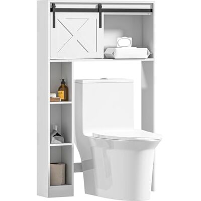 HOMCOM Meuble WC Dessus de Toilette Salle de Bain 80 x 17 x 128 cm Blanc HOMCOM Meuble WC Dessus de Toilette Salle de Bain 80 x 17 x 128 cm Blanc
