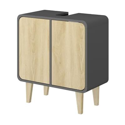 Vicco Meuble sous vasque "Arla", anthracite/chêne, 60x61cm Vicco Meuble sous vasque "Arla", anthracite/chêne, 60x61cm