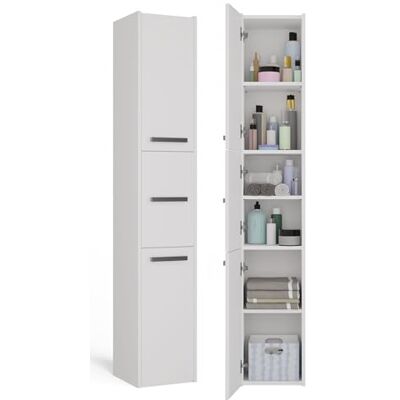 CDF Meuble Salle de Bain Colonne Salle de Bain larg. 30 cm Armoire de Rangement Colonne Haute Meuble Etroit avec Étagères Toilette Petits Espaces Blanc 30x30x170 cm Montage Facile CDF Meuble Salle de Bain Colonne Salle de Bain larg. 30 cm Armoire de Rangement Colonne Haute Meuble Etroit avec Étagères Toilette Petits Espaces Blanc 30x30x170 cm Montage Facile