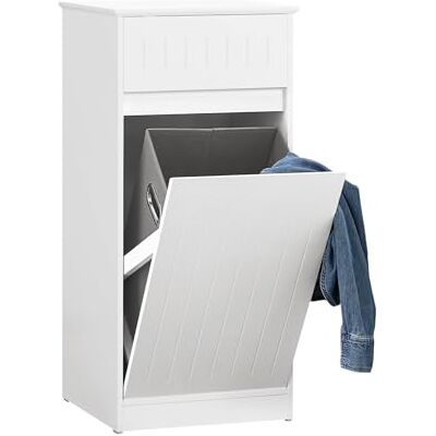 SoBuy Armoire à Linge, Corbeille à Linge, Meuble Bas de Salle de Bain, Armoire Toilette, Meuble de Rangement avec 1 Tiroir et 1 Panier à Linge Amovible, Blanc, 40x39x86cm, BZR110-W SoBuy Armoire à Linge, Corbeille à Linge, Meuble Bas de Salle de Bain, Armoire Toilette, Meuble de Rangement avec 1 Tiroir et 1 Panier à Linge Amovible, Blanc, 40x39x86cm, BZR110-W