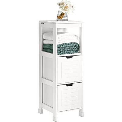 SoBuy Meuble Salle de Bain Commode – Petit Meuble Rangement avec 2 Paniers – Colonne Compacte pour Toilette en Bois, Armoire de Salle de Bain Moderne, Blanc, 30x89x30 cm, FRG127-W SoBuy Meuble Salle de Bain Commode – Petit Meuble Rangement avec 2 Paniers – Colonne Compacte pour Toilette en Bois, Armoire de Salle de Bain Moderne, Blanc, 30x89x30 cm, FRG127-W