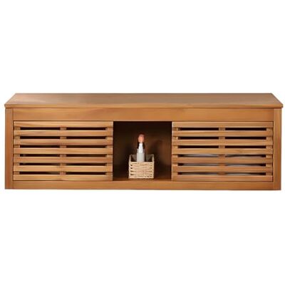 Unique Meuble sous vasque Penebel -L 130cm x l 50cm x H 40cm- bois naturel foncé Unique Meuble sous vasque Penebel -L 130cm x l 50cm x H 40cm- bois naturel foncé