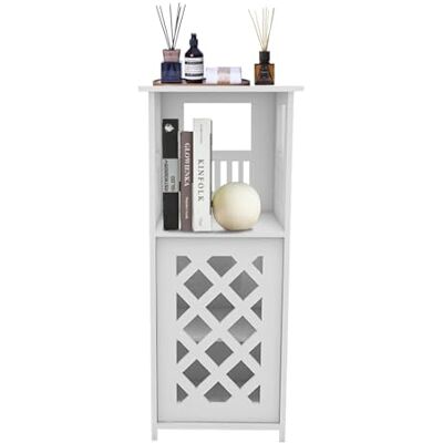 LANTUS Petit Meuble de Rangement pour Toilettes, Support pour Papiers Toilettes, Colonne, Armoire de Salle de Bain, Placard, Étagère Réglable,-24 * 22 * 56cm-Blanc LANTUS Petit Meuble de Rangement pour Toilettes, Support pour Papiers Toilettes, Colonne, Armoire de Salle de Bain, Placard, Étagère Réglable,-24 * 22 * 56cm-Blanc