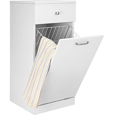 BAKAJI Meuble à linge de salle de bain pour linge avec tiroir, bois d'ingénierie, standard BAKAJI Meuble à linge de salle de bain pour linge avec tiroir, bois d'ingénierie, standard