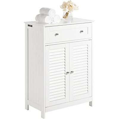 SoBuy Meuble Bas de Salle de Bain – Commode pour Salle de Bain, Armoire de Rangement avec étagère réglable, 1 Tiroir et 2 Portes, pour Le Couloir et la Cuisine Blanc, 60x35x87 cm, FRG238-W SoBuy Meuble Bas de Salle de Bain – Commode pour Salle de Bain, Armoire de Rangement avec étagère réglable, 1 Tiroir et 2 Portes, pour Le Couloir et la Cuisine Blanc, 60x35x87 cm, FRG238-W