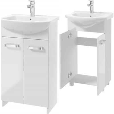 Deftrans . Armoire de Salle de Bain avec lavabo 85 x 50 x 40 cm Meuble de Salle de Bain à Poser et Meuble Bas Laqué Ensemble élégant avec lavabo en céramique Deftrans . Armoire de Salle de Bain avec lavabo 85 x 50 x 40 cm Meuble de Salle de Bain à Poser et Meuble Bas Laqué Ensemble élégant avec lavabo en céramique
