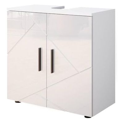 Vicco Meuble sous vasque simple "Irma", Blanc Haute brillance, 60x59cm Vicco Meuble sous vasque simple "Irma", Blanc Haute brillance, 60x59cm