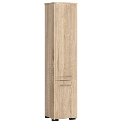 AKORD Armoire haute de salle de bains, 30 x 140 x 30 cm, 25 kg, FIN 2D, avec 2 portes (en haut et en bas), montage mural possible AKORD Armoire haute de salle de bains, 30 x 140 x 30 cm, 25 kg, FIN 2D, avec 2 portes (en haut et en bas), montage mural possible