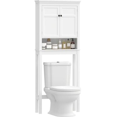 HOMCOM Meuble WC dessus de Toilette Placard 2 Portes 70 x 20 x 175 cm Blanc HOMCOM Meuble WC dessus de Toilette Placard 2 Portes 70 x 20 x 175 cm Blanc