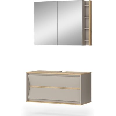 Vicco Meubles bain "Edelin", Cachemire 100 cm 2 pièces · Meuble sous-vasque · Armoire à miroir Vicco Meubles bain "Edelin", Cachemire 100 cm 2 pièces · Meuble sous-vasque · Armoire à miroir