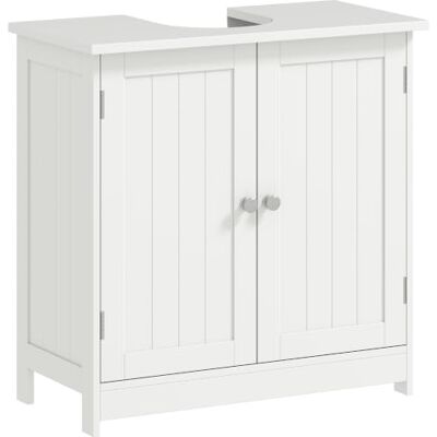 HOMCOM Meuble sous Lavabo Meuble de Salle de Bain 60 x 30 x 60 cm Blanc Placard à 2 Portes, Étagère Réglable, Anti-Humidité HOMCOM Meuble sous Lavabo Meuble de Salle de Bain 60 x 30 x 60 cm Blanc Placard à 2 Portes, Étagère Réglable, Anti-Humidité