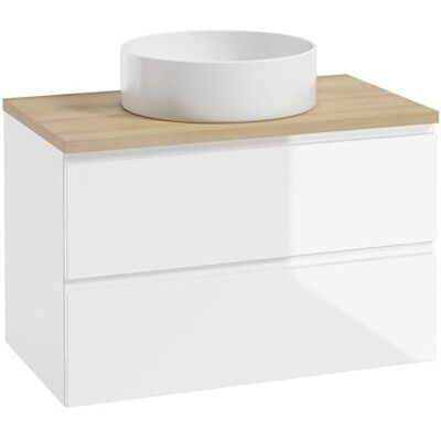 Deftrans . Domodomo Meuble de salle de bain avec lavabo Blanc Meuble suspendu avec lavabo rond 100 x 50 x 46 cm Meuble de salle de bain avec tiroirs Deftrans . Domodomo Meuble de salle de bain avec lavabo Blanc Meuble suspendu avec lavabo rond 100 x 50 x 46 cm Meuble de salle de bain avec tiroirs