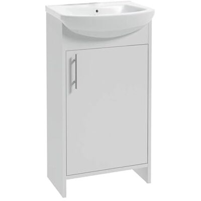 Deftrans Lavabo avec Meuble Bas 46,5 x 24,5 x 84 cm Meuble de Salle de Bain avec Meuble Bas Blanc 45 cm Deftrans Lavabo avec Meuble Bas 46,5 x 24,5 x 84 cm Meuble de Salle de Bain avec Meuble Bas Blanc 45 cm