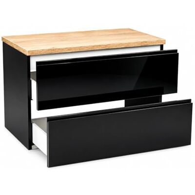 Deftrans DomoDomo Meuble de salle de bain suspendu noir et chêne, 80 x 50 cm Deftrans DomoDomo Meuble de salle de bain suspendu noir et chêne, 80 x 50 cm