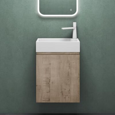 Mai & Mai Meuble Salle de Bain Chêne Blanc Clair Ensemble de 2 Pièces 46cm Mai & Mai Meuble Salle de Bain Chêne Blanc Clair Ensemble de 2 Pièces 46cm
