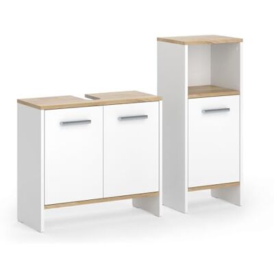 Vicco Meubles bain "Karli", Chêne blanc/force de l'or, 63.8 cm Vicco Meubles bain "Karli", Chêne blanc/force de l'or, 63.8 cm