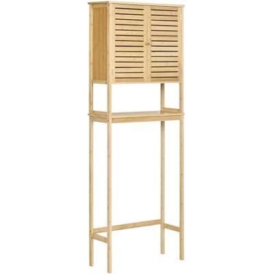 kleankin Étagère de Toilettes Meuble de Salle de Bain Dessus Toilette WC avec Placard 2 Portes et étagère Ouverte 60 x 23 x 173 cm Bambou kleankin Étagère de Toilettes Meuble de Salle de Bain Dessus Toilette WC avec Placard 2 Portes et étagère Ouverte 60 x 23 x 173 cm Bambou