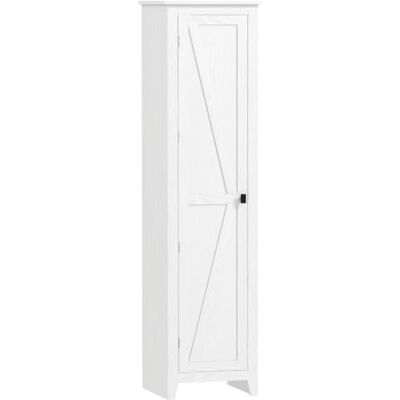 HOMCOM Armoire de Rangement sur Pieds Gain de Place 170 cm Bois Blanc Buffet Cuisine, Meuble de Rangement pour Salle de Bain, Style Classique, 2 Étagères Réglables HOMCOM Armoire de Rangement sur Pieds Gain de Place 170 cm Bois Blanc Buffet Cuisine, Meuble de Rangement pour Salle de Bain, Style Classique, 2 Étagères Réglables