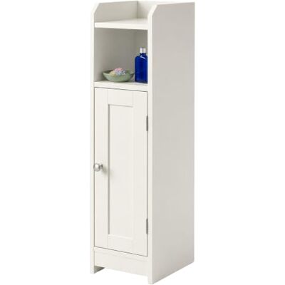 Relaxdays Armoire de salle de bain étroite, 5 compartiments, blanc 80×18×20 cm, fermeture magnétique, style champêtre Relaxdays Armoire de salle de bain étroite, 5 compartiments, blanc 80×18×20 cm, fermeture magnétique, style champêtre