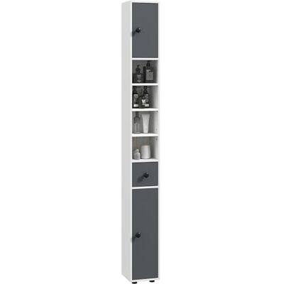 kleankin Meuble Colonne Salle de Bain Fine 20 x 20 x 180 cm Gris kleankin Meuble Colonne Salle de Bain Fine 20 x 20 x 180 cm Gris