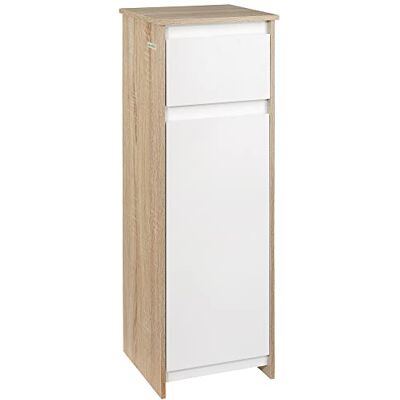 kleankin Meuble de Salle de Bain 1 Tiroir 32,6x30x90 cm Bois et Blanc kleankin Meuble de Salle de Bain 1 Tiroir 32,6x30x90 cm Bois et Blanc