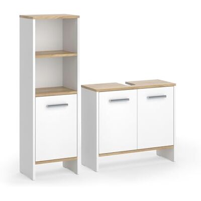 Vicco Meubles bain "Karli", Chêne blanc/force de l'or, 63.8 cm Vicco Meubles bain "Karli", Chêne blanc/force de l'or, 63.8 cm