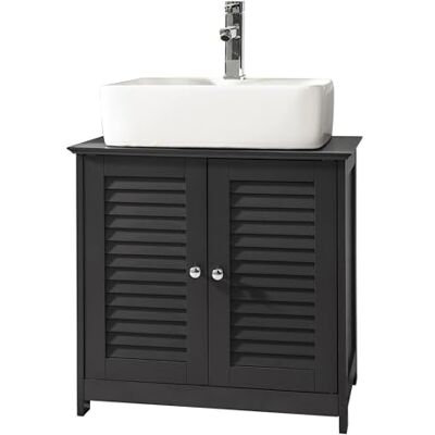SoBuy Meuble sous Lavabo Étagères Ajustables, Salle de Bain Portes Anti-humidité, Placard MDF 60 x 35 x 58 cm, Gris, FRG237-DG SoBuy Meuble sous Lavabo Étagères Ajustables, Salle de Bain Portes Anti-humidité, Placard MDF 60 x 35 x 58 cm, Gris, FRG237-DG