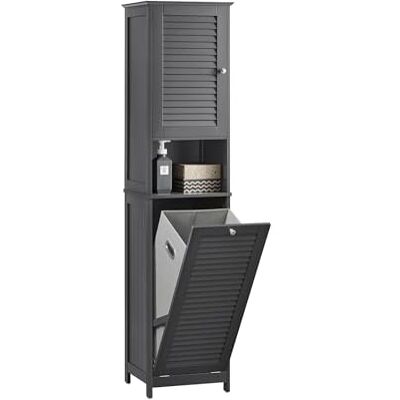 SoBuy Meuble Colonne avec Panier à Linge – Armoire de Salle de Bain Rangement Étroit Étagère de Salle de Bain Petit Meuble WC Placard Gris 40x170x38 cm BZR124-DG SoBuy Meuble Colonne avec Panier à Linge – Armoire de Salle de Bain Rangement Étroit Étagère de Salle de Bain Petit Meuble WC Placard Gris 40x170x38 cm BZR124-DG