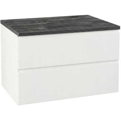Deftrans . Meuble sous lavabo de 60 cm de large, blanc brillant, suspendu Deftrans . Meuble sous lavabo de 60 cm de large, blanc brillant, suspendu
