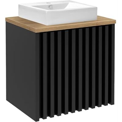 Deftrans . Lavabo avec meuble bas suspendu de 60 cm Ensemble de lavabo moderne noir Lavabo à poser avec meuble bas compact Meuble de salle de bain pour petites salles de bain aspect bois chêne Deftrans . Lavabo avec meuble bas suspendu de 60 cm Ensemble de lavabo moderne noir Lavabo à poser avec meuble bas compact Meuble de salle de bain pour petites salles de bain aspect bois chêne
