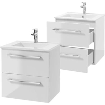Deftrans Domodomo Armoire de Salle de Bain avec lavabo 50 x 50 x 45,6 cm Blanc Meuble de Salle de Bain Ensemble de lavabo en céramique Deftrans Domodomo Armoire de Salle de Bain avec lavabo 50 x 50 x 45,6 cm Blanc Meuble de Salle de Bain Ensemble de lavabo en céramique