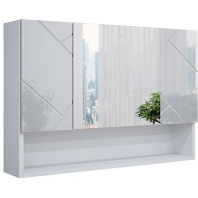 Vicco Armoire de toilette "Irma", Blanc Haute brillance, 80.1x55cm Vicco Armoire de toilette "Irma", Blanc Haute brillance, 80.1x55cm