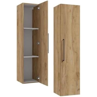 Deftrans . Domodomo Pinia Armoire murale de salle de bain 140 x 32 cm Armoire murale de salle de bain Chêne Craft Avec poignées noires Deftrans . Domodomo Pinia Armoire murale de salle de bain 140 x 32 cm Armoire murale de salle de bain Chêne Craft Avec poignées noires