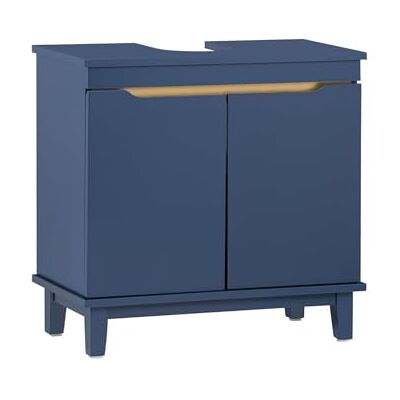 SoBuy BZR113-B Meuble de salle de bain sous lavabo avec portes, meuble de rangement fin pour petits espaces en bois, bleu, 60 x 59 x 30 cm SoBuy BZR113-B Meuble de salle de bain sous lavabo avec portes, meuble de rangement fin pour petits espaces en bois, bleu, 60 x 59 x 30 cm