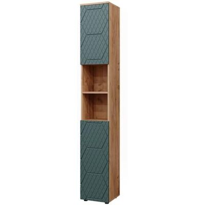 Vicco Armoire de salle de bain "Irma", Vert/force de l'or Chêne, 30x192cm Vicco Armoire de salle de bain "Irma", Vert/force de l'or Chêne, 30x192cm