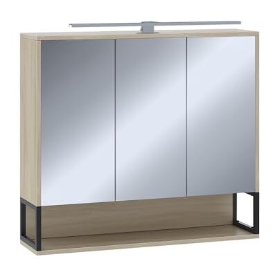 Vicco Armoire de toilette "Vionna", Chêne/noir, 80x71.5cm Vicco Armoire de toilette "Vionna", Chêne/noir, 80x71.5cm