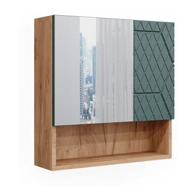 Vicco Armoire de toilette "Irma", Vert/force de l'or Chêne, 54x55cm Vicco Armoire de toilette "Irma", Vert/force de l'or Chêne, 54x55cm