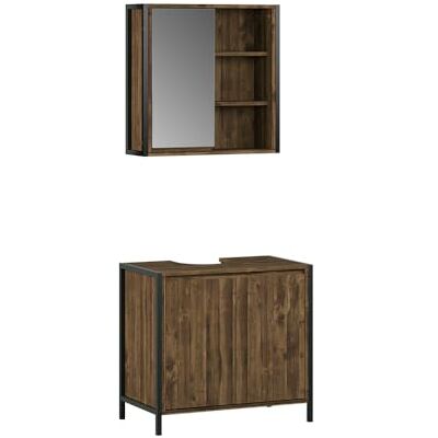 Vicco Meubles bain "Naola", Chêne/Noir 70 cm 2 pièces · Meuble sous-vasque · Armoire à miroir Vicco Meubles bain "Naola", Chêne/Noir 70 cm 2 pièces · Meuble sous-vasque · Armoire à miroir