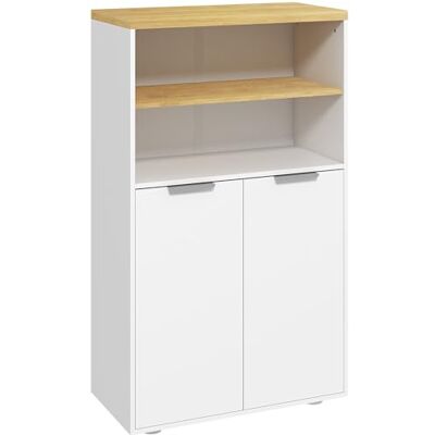 kleankin Meuble de rangement pour salle de bain 60L x 30l x 102H cm blanc et naturel kleankin Meuble de rangement pour salle de bain 60L x 30l x 102H cm blanc et naturel