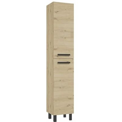 Deftrans Bonita Armoire de Salle de Bain en Chêne Artisanal, 185 x 35 cm, 4 Étagères avec Fermeture Amortie et Aspect Moderne Deftrans Bonita Armoire de Salle de Bain en Chêne Artisanal, 185 x 35 cm, 4 Étagères avec Fermeture Amortie et Aspect Moderne
