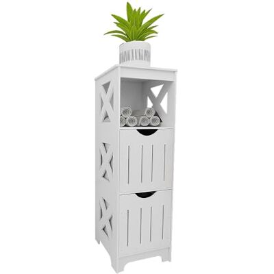 homewell Armoires de salle de bain, unités de rangement de salle de bain avec étagère de rangement ouverte, armoire de toilette autoportante, étroite (30 x 30 x 89 cm) homewell Armoires de salle de bain, unités de rangement de salle de bain avec étagère de rangement ouverte, armoire de toilette autoportante, étroite (30 x 30 x 89 cm)