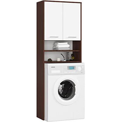 AKORD Armoire transformable pour machine à laver FIN 64 cm Avec 2 portes Armoire de machine à laver suspendue Armoire de conversion 64 x 180 x 30 cm (l x H x P) Poids 29,50 kg Wengé/blanc AKORD Armoire transformable pour machine à laver FIN 64 cm Avec 2 portes Armoire de machine à laver suspendue Armoire de conversion 64 x 180 x 30 cm (l x H x P) Poids 29,50 kg Wengé/blanc