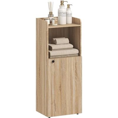 HOMCOM Meuble salle de bain, armoire salle de bain étroit 4 niveaux, 1 placard, compartiment ouvert, étagère réglable, meuble de rangement pour toilette, petits espaces, 40 x 31 x 104 cm, chêne jaune HOMCOM Meuble salle de bain, armoire salle de bain étroit 4 niveaux, 1 placard, compartiment ouvert, étagère réglable, meuble de rangement pour toilette, petits espaces, 40 x 31 x 104 cm, chêne jaune