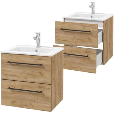 Deftrans . Lavabo avec meuble bas de 50 cm de large Ensemble de deux tiroirs Lavabo avec meuble bas suspendu de couleur chêne Meuble de lavabo avec lavabo Dimensions : 50 x 50 x 45,6 cm Deftrans . Lavabo avec meuble bas de 50 cm de large Ensemble de deux tiroirs Lavabo avec meuble bas suspendu de couleur chêne Meuble de lavabo avec lavabo Dimensions : 50 x 50 x 45,6 cm