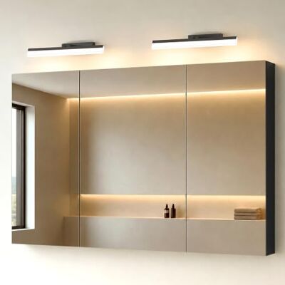 Mai & Mai Armoire à Miroir Gris Noir Mat avec Lampe LED Salle de Bain 120cm Placard Rangement en Bois, Armoire Toilette, 2 Lampe LED 180° Rotative 40cm, Étagères Réglables, 120x15x70cm, SpiegelSR-02 Mai & Mai Armoire à Miroir Gris Noir Mat avec Lampe LED Salle de Bain 120cm Placard Rangement en Bois, Armoire Toilette, 2 Lampe LED 180° Rotative 40cm, Étagères Réglables, 120x15x70cm, SpiegelSR-02