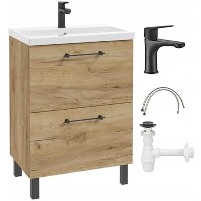 Deftrans . Meuble de Salle de Bain avec lavabo 50 x 80 cm en chêne Artisanal Debout avec 2 tiroirs Fermeture Douce Meuble de Salle de Bain avec Robinet de lavabo Deftrans . Meuble de Salle de Bain avec lavabo 50 x 80 cm en chêne Artisanal Debout avec 2 tiroirs Fermeture Douce Meuble de Salle de Bain avec Robinet de lavabo