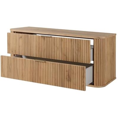 3E 3xE living.com Meuble de salle de bain Chêne Craft avec poignée dorée, 41,5 x 120 x 51,7 cm 3E 3xE living.com Meuble de salle de bain Chêne Craft avec poignée dorée, 41,5 x 120 x 51,7 cm