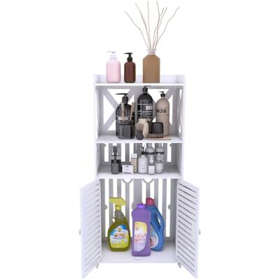LANTUS Petit Meuble de Rangement pour Toilettes, Support pour Papiers Toilettes, Colonne, Armoire de Salle de Bain, Placard, Étagère Réglable,40 * 25 * 90cm-Blanc LANTUS Petit Meuble de Rangement pour Toilettes, Support pour Papiers Toilettes, Colonne, Armoire de Salle de Bain, Placard, Étagère Réglable,40 * 25 * 90cm-Blanc