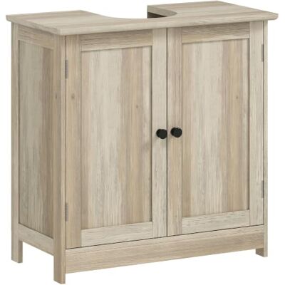 HOMCOM Meuble sous Lavabo Meuble de Salle de Bain 60 x 30 x 60 cm Gris Placard à 2 Portes, Étagère Réglable, Anti-Humidité HOMCOM Meuble sous Lavabo Meuble de Salle de Bain 60 x 30 x 60 cm Gris Placard à 2 Portes, Étagère Réglable, Anti-Humidité